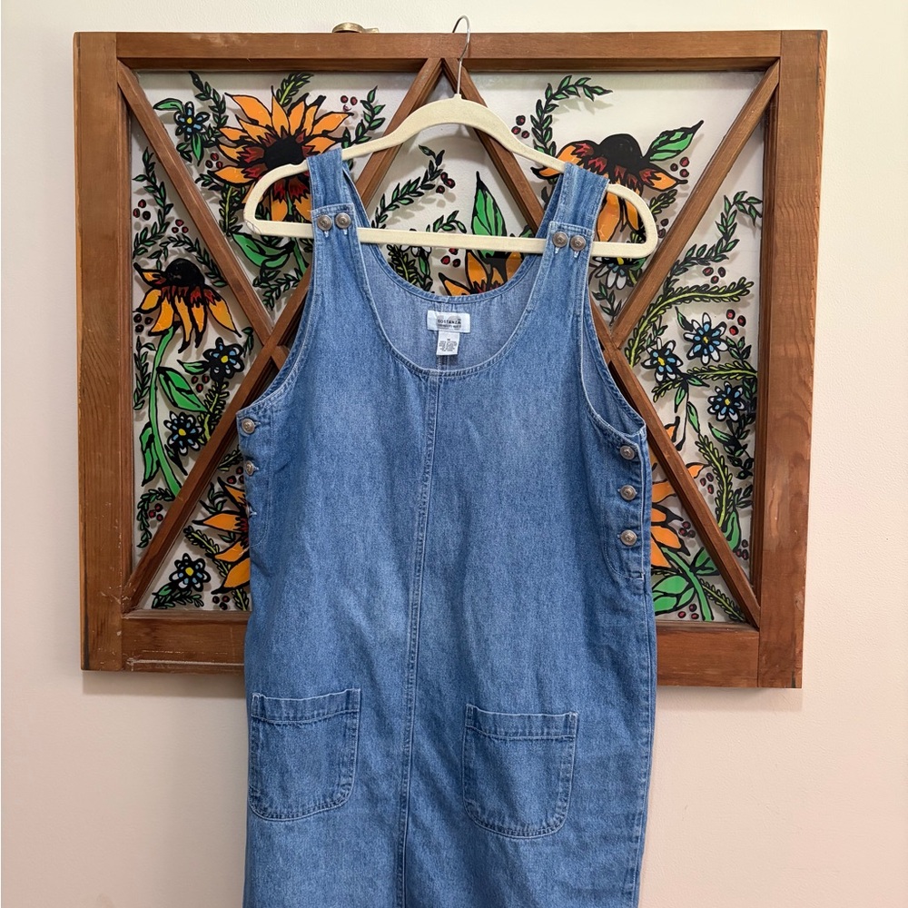 Classic Denim Pinafore Dress - Blue